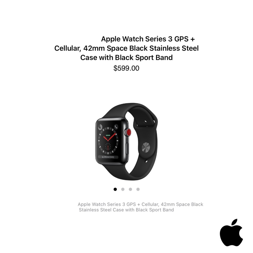 apple watch series 3 bundle gps & cellular 42mm icloud unlocked - Picture 3 of 3